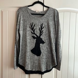 Long sleeve reindeer/ deer head shirt